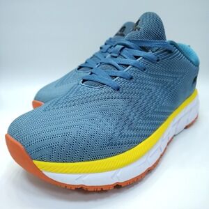 Men's Blue Running Shoes with Yellow Accent - Lightweight Performance